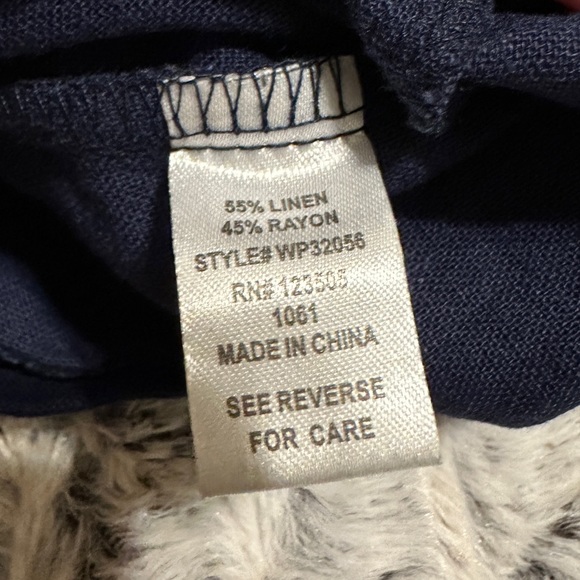 DARK BLUE LINEN SHORTS - Picture 6 of 6